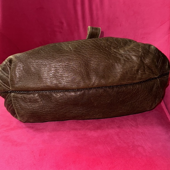 Fendi brown leather spy bag shoulder satchel hobo purse zucca liner - Picture 7 of 16